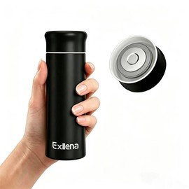 8oz Mini Insulated Water Bottle – Leak Proof Small Water Bottle for Espresso & Commute - Slim Stainless Steel Small Travel Mug for Purse, Handbag – BPA Free(Matte Black)