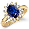 GONA 1-3.5CT Lab Grown Blue Sapphire Ring GRC Certificate Princess
