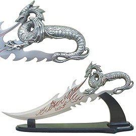 MASTER USA Whetstone Cutlery Black Dragon Daggerstand, Silver