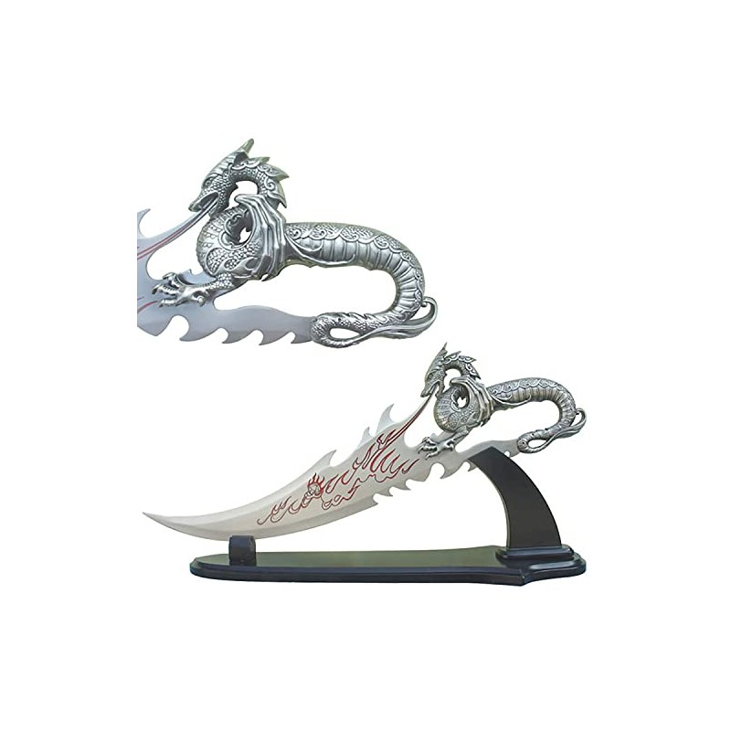 MASTER USA Whetstone Cutlery Black Dragon Daggerstand, Silver