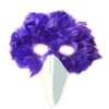SACASUSA Royal Purple Feather Bird Mask with White Beak
