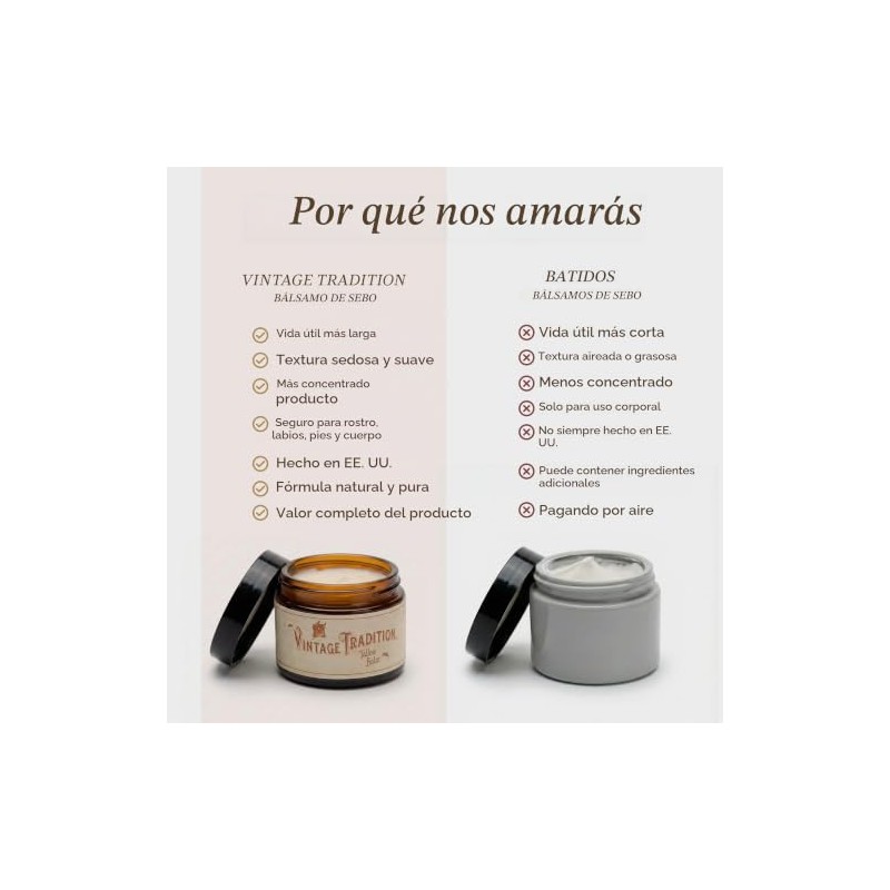 clásico Tradition - Bálsamo de sebo alimentado con zacate de