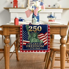 Artoid Mode USA 250th Flag Liberty Freedom Table Runner 13x72 Inch