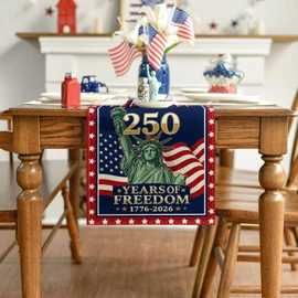 Artoid Mode USA 250th Flag Liberty Freedom Table Runner 13x72 Inch