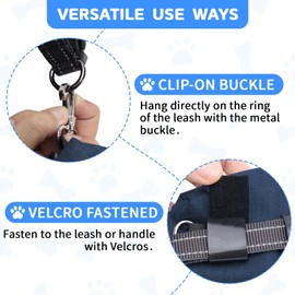 VOXGET Dog Poop Bag Holder for Leashes, Puppy Treat Pounch Carrier with 2 Zipper Pockets and Clip for Pets Training, Dog Waste Bag Dispenser with 1 Roll Poop Bags for Walking Accessories (Navy Blue)