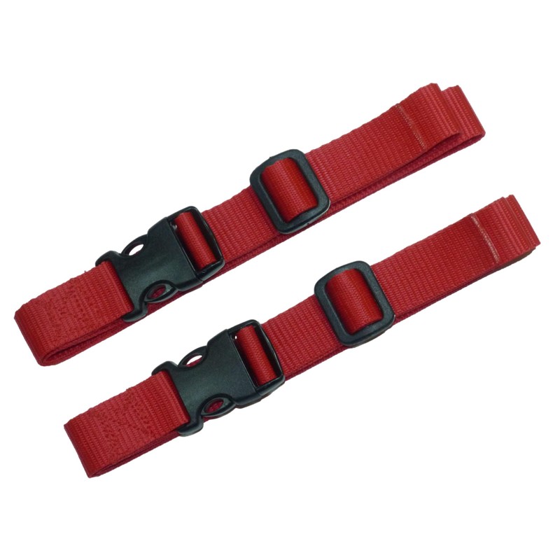 Webbing Strap with Quick Release Buckle, Pack of 2, Red,