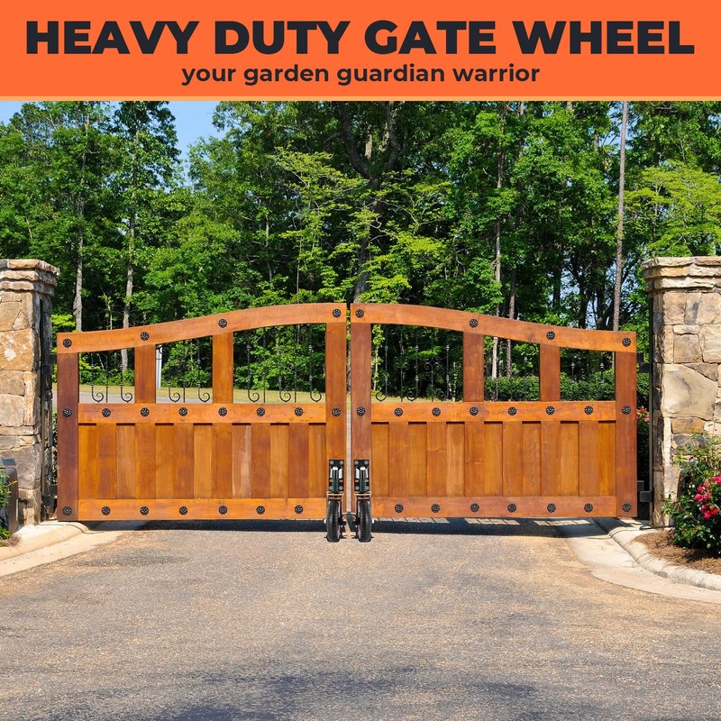 FAHKNS 8" Gate Wheels with Brake, 360 Degree Swivel Spring-Loaded,