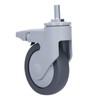 4in Caster M12 Thread Stem Silent Universal Wheel with Brake