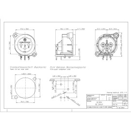 Neutrik NC3MAH XLR 3 Pin Male A Series PCBH Plastic/Gold Contacts 1060