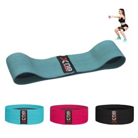 XN8 Fabric Resistance Bands Exercise Loops Booty Non-Slip Workout Band Set for Hips Glutes Legs Butt-Fitness-Yoga-Pilates (Blue, S)