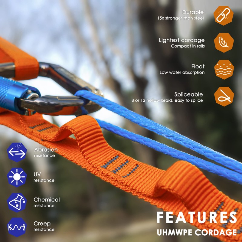 emma kites 100% UHMWPE Braided Cord 100Ft High Strength Low