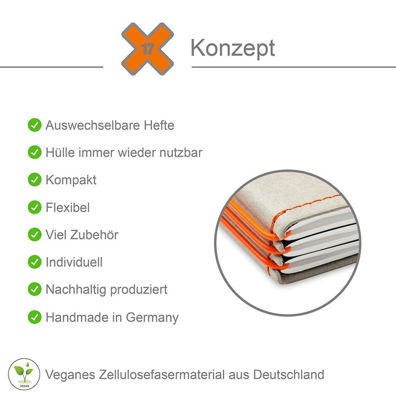 Revolutionary X17 Address Book A5, Interchangeable, Sustainable, Made in Germany