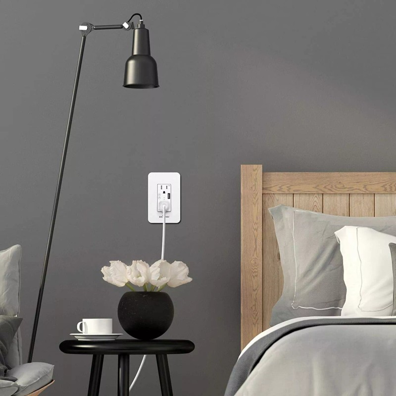 BN-LINK Wifi Smart In-Wall Electrical Outlet with USB Ports Control