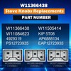 W11366438 Gas Stove Knobs Compatible with Whirlpool Range WCG55US0HS00 WCG55US0HS05