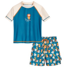 Playshoes Boys 2-Piece Rash Guard Set, Jungle, 122 - 128