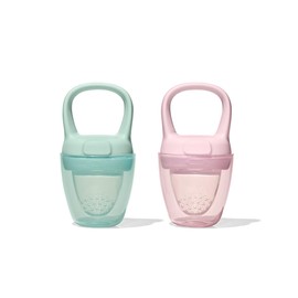 OXO Tot - Alimentador automático de silicona, 2 unidades, ópalo y flor