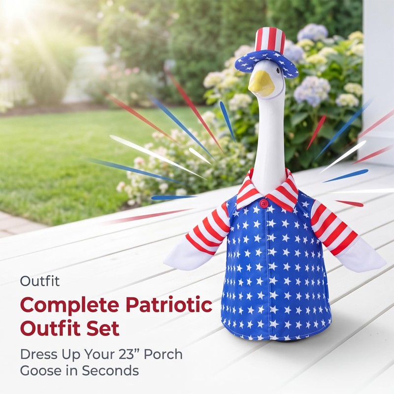 4th of July Goose Outfit for 23 Inch Lawn Goose