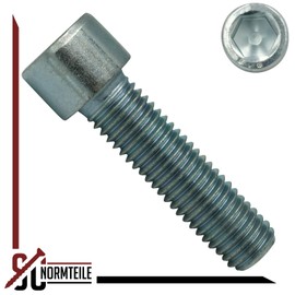 Cylindrical Screws with ISK - M6 x 25 mm - Pack of 10 - DIN 912 / ISO 4762 - Galvanised Steel 8.8 - SC912
