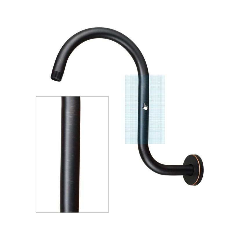 Purelux Goose Neck Shower Arm Made of Stainless Steel, Oil