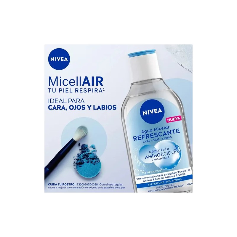 Agua Micelar Nivea Piel Normal Complejo Aminoácido 400 Ml