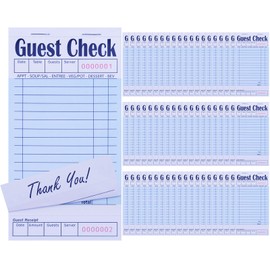 60 Pack Guest Checks Books Bulk Server Note Pad Numbered Waitress Notepad for Restaurants Blue Food Receipt Book 3000 Total Double Sided Perforated Server Order Paper for Bars Cafes Restaurant Order