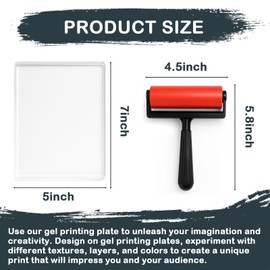 INNOVAYOU 5 x 7 inch gel printing plate, waterproof and washable gel plates for printing with press rubber, suitable for making cards, arts and crafts, diary, home decoration