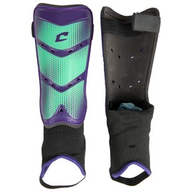 CHAMPRO League Soccer Shin Guards with Padded Ankle, X-Small, Purple