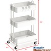 Simple Houseware 3-Tier Heavy Duty Metal Utility Rolling Cart, White