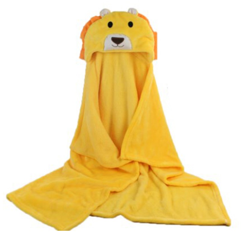 Yellow Lion Infant Flannel Blanket Stuffed Animal Head Baby Blanket