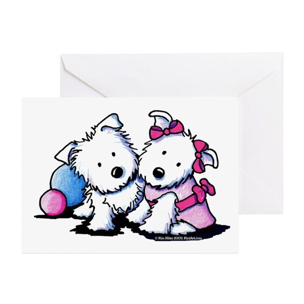 CafePress Westie Sweethearts Greeting Card (20-pack), Note Card with Blank