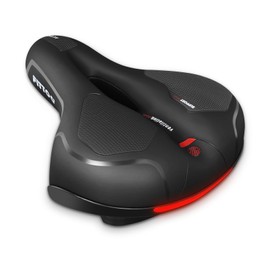 FITTOO Bike Seat, Large Bicycle Saddle for Electric and Hybrid Bikes, Gym Exercise Spin Bike Seat With Extra Ventilation and Fixing Clamp