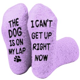 NOEMIN Birthday Gifts for Dog Lovers - Non Slip Funny Fuzzy Dog Socks Gifts for Mum Women
