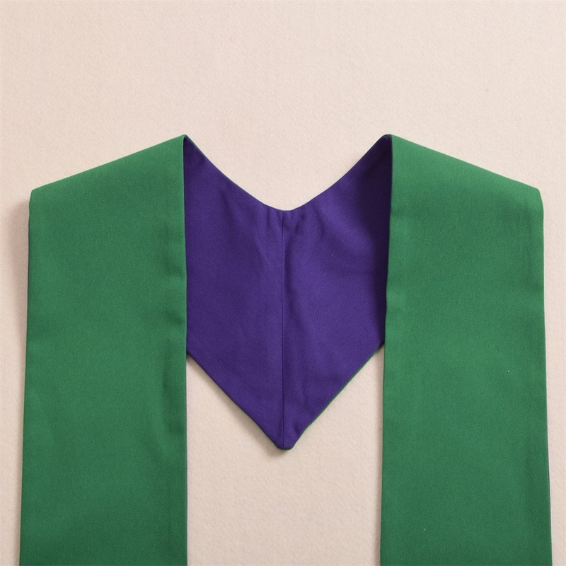 BLESSUME Church Pastor Reversible Stole with Tassels (Purple & Green)