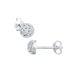 Elli Women's 925 Sterling Silver Xilion Cut Crystal Stud Earrings