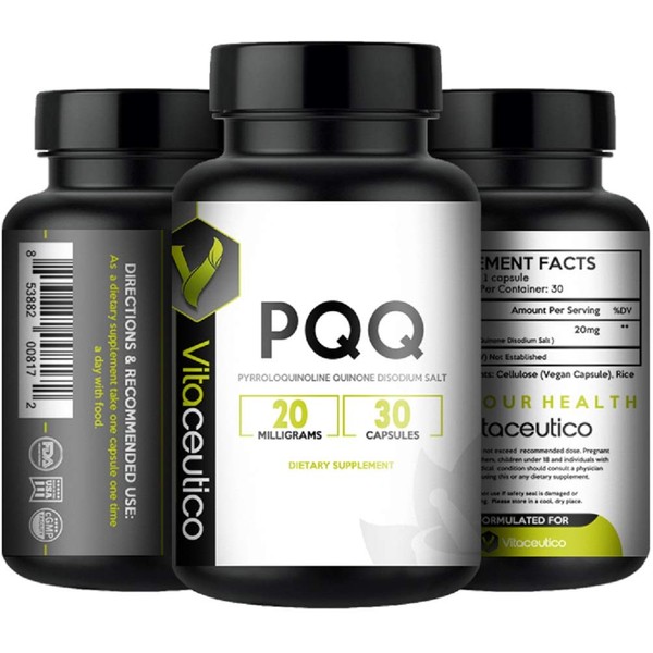PQQ- PYRROLOQUINOLINE Quinone - 20mg x 30ct - Supports Heart