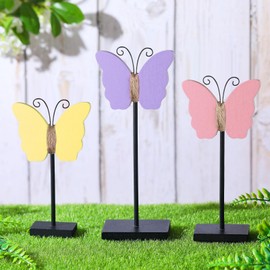 Menkxi 3 Pcs Bee Decor Summer Decorations Set Bee Tiered Tray Honeycomb Wood Table Signs Summer Wooden Tabletop Centerpiece for Party Office Home Bedroom Kitchen Farmhouse Baby Shower Bee(Butterfly)