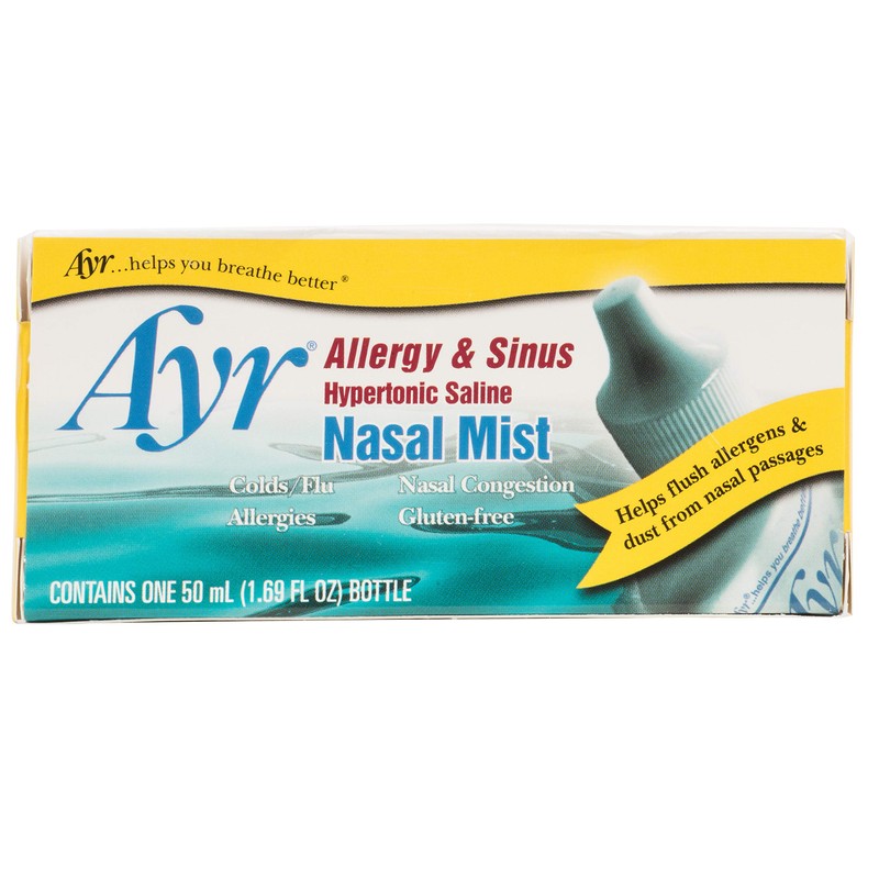 AYR Allergy & Sinus Hypertonic Saline Nasal Mist, White, 1.69