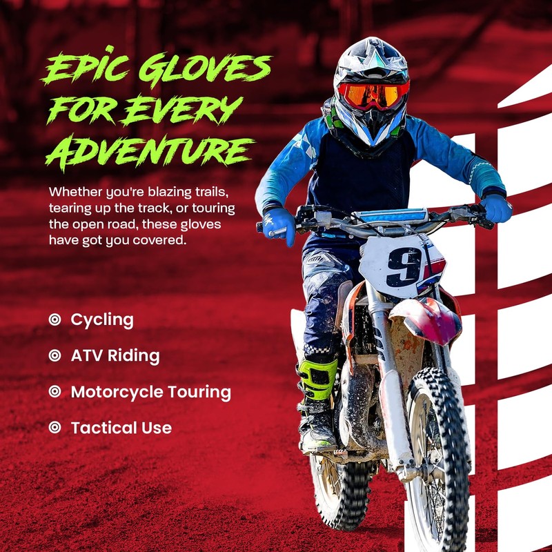 HWK Motorcycle Gloves for Men & Women, Durable & Comfortable