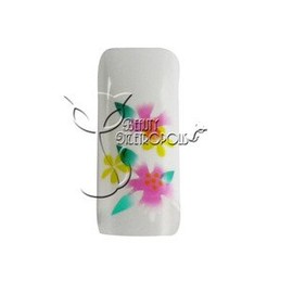 Pink Floral Pre-designed Acrylic/UV Gel Artificial/False French Nail Tips (70 pcs.)