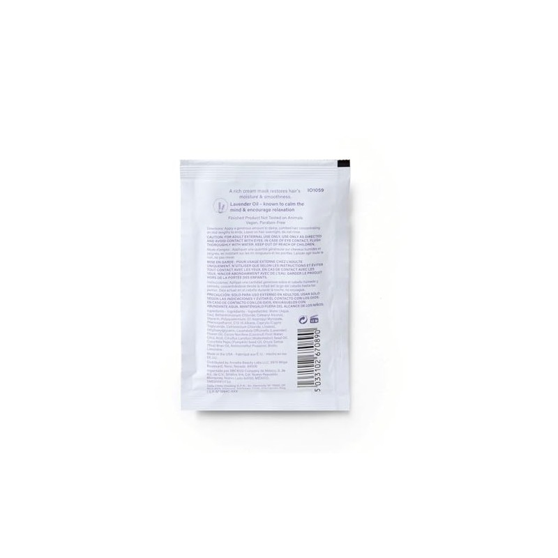 ion Lavender Overnight Mask Packet, Hydrating Hair Mask, Vegan, Paraben