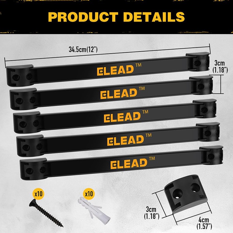 Magnetic Storage Organizer Tool Holder - 6-Piece Wall Mount Rack