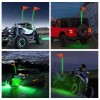 Nilight 4FT LED Whip Light with Aluminum Base Green Color