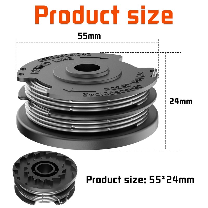 MAOZHOU Lawn Trimmer Thread Spool, 4 Pieces Diameter 1.6 mm