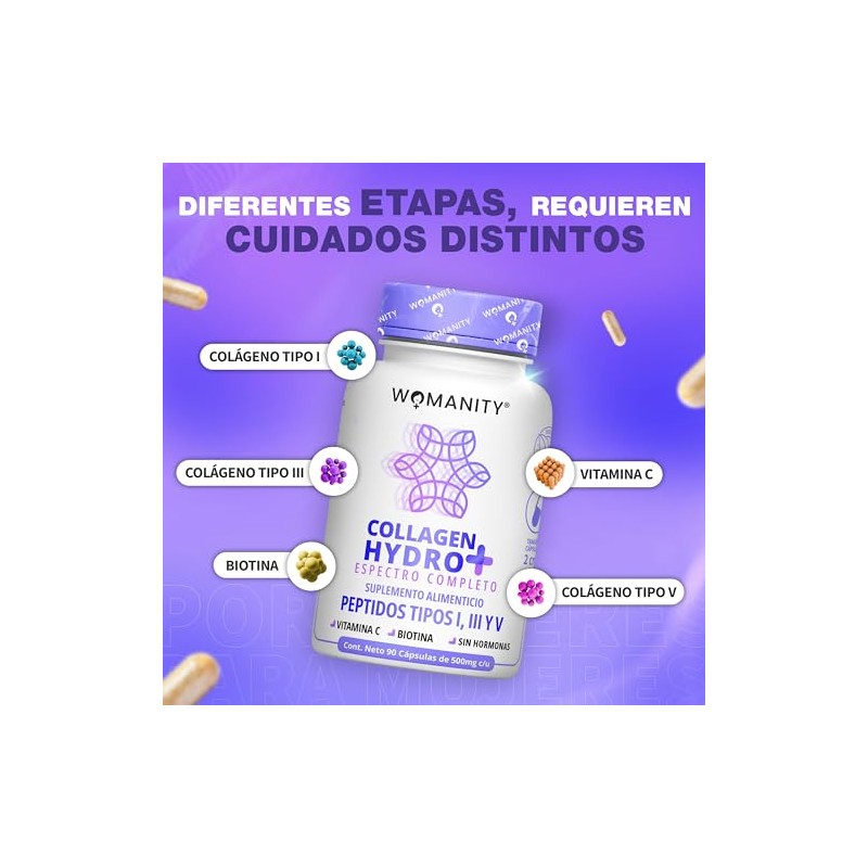 Colágeno Hidrolizado Biotina Péptidos Tipo Iii 100 Puro Vitamina Cápsulas
