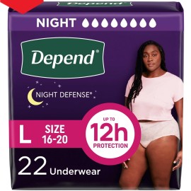 Unbranded Depend Night Defense Incontinence Underwear for Women, Adult Diapers, L,22 Count