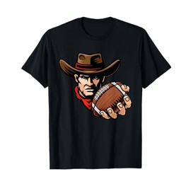 Cowboy American Football Ball Cartoon Character T-Shirt