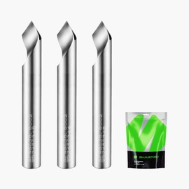 SHARPRO Chamfer Router Bits V Groove O Flute Spiral Router Bit 60 Degree 1/4 Inch Shank CNC Carbide V-bit for Engraving and Chamfering Lettering, Ideal for Wood, Acrylic and PVC (3PCS)