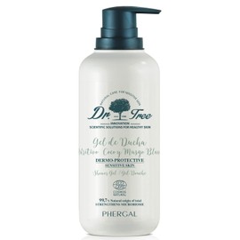 Dr. Tree Skin-nourishing and protective shower gel, suitable for sensitive or atopic skin, strengthens the microbiome, 99.7%, natural ingredients, coconut and white musk, 500 ml