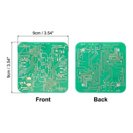 PATIKIL 1pcs Coasters, PCB Coasters Circuit Board Coasters FR-4 Drink Bar Coasters for Drinks Coffee Table Bar Gifts Boy-friend Men, Green