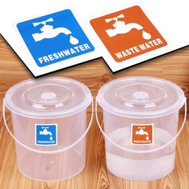 SING F LTD 10pcs Water Classification Stickers 7.7cm x 7.7cm PVC Fresh Water Stickers PVC Waste Water Sticker for Freshwater Systems Wastewater Systems Pipelines Distinguish
